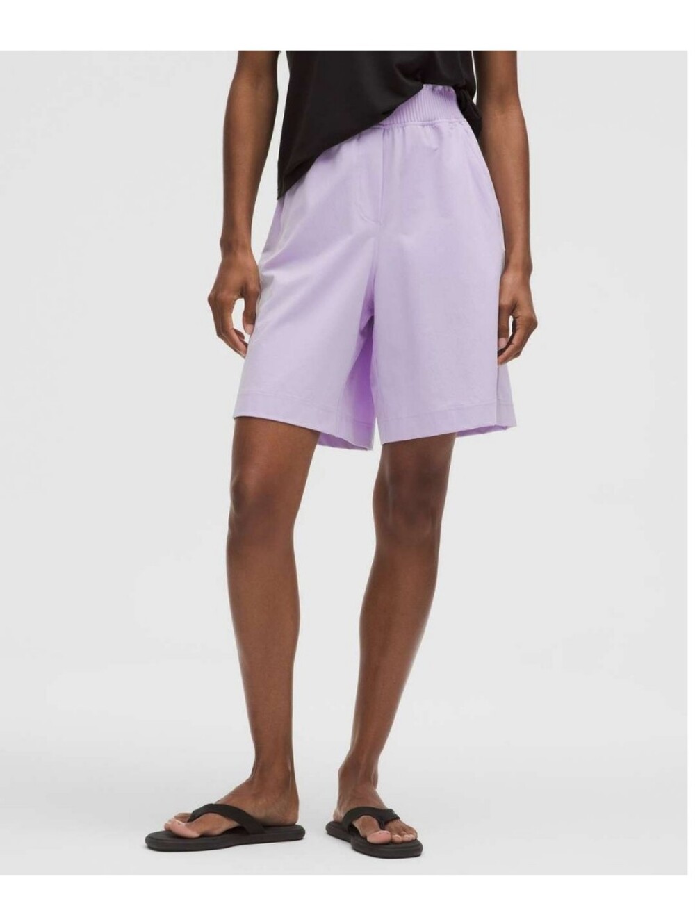 Lululemon Lavender Frost Purple Stretch Woven Ruffle Waist HR Shorts 9" SMALL